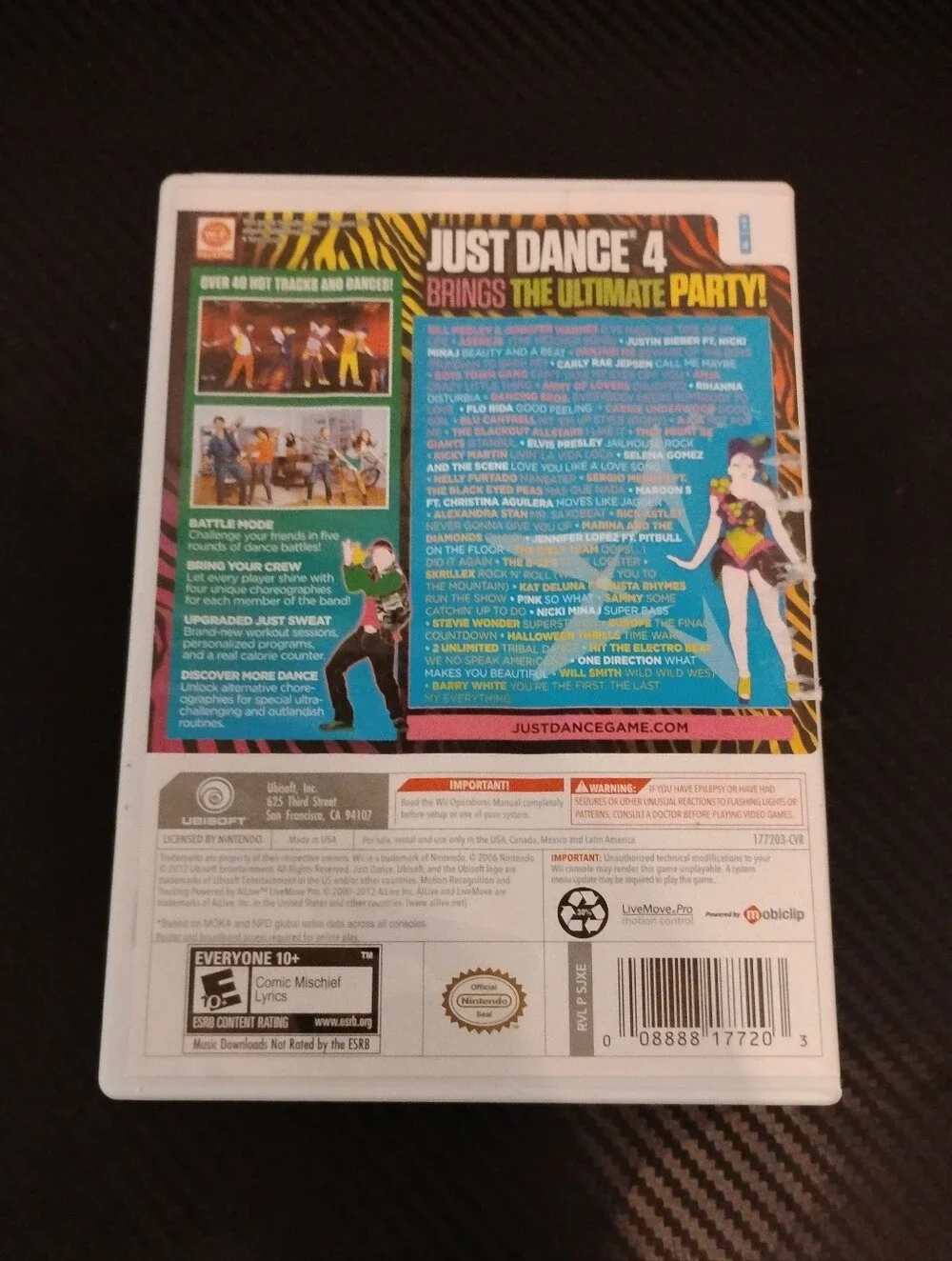 Just Dance 4 (Nintendo Wii) - Complete in Case (CIB) - Tested & Working